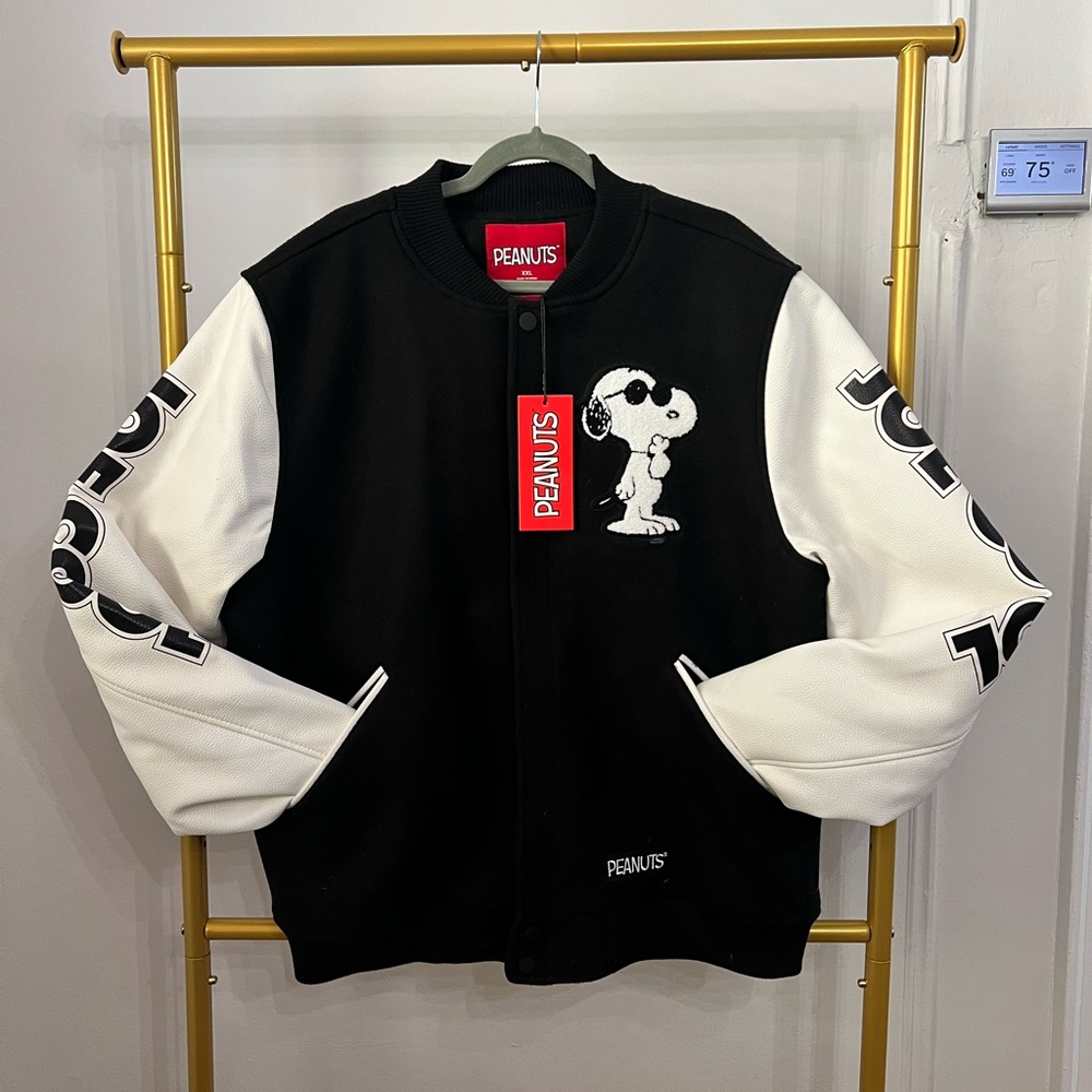 NWT Peanuts Joe Cool Varsity Jacket